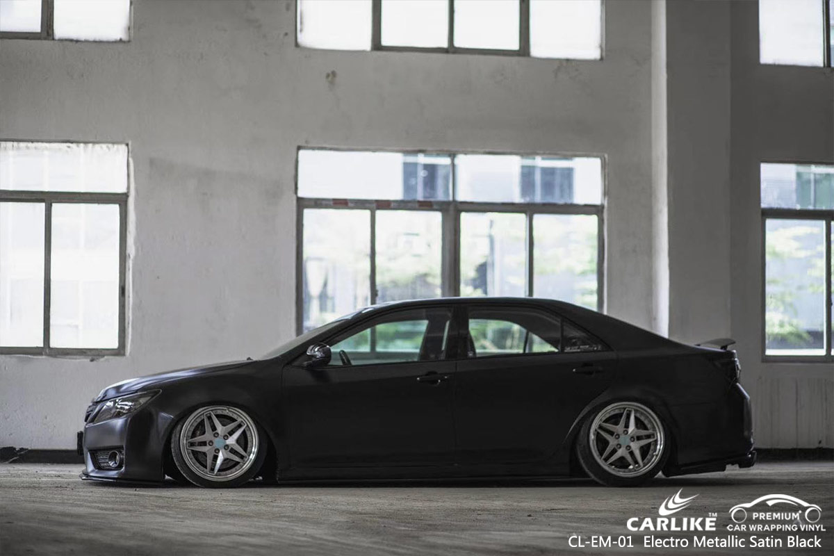 CL-EM-01 electro metallic satin black car wrap vinyl for TOYOTA