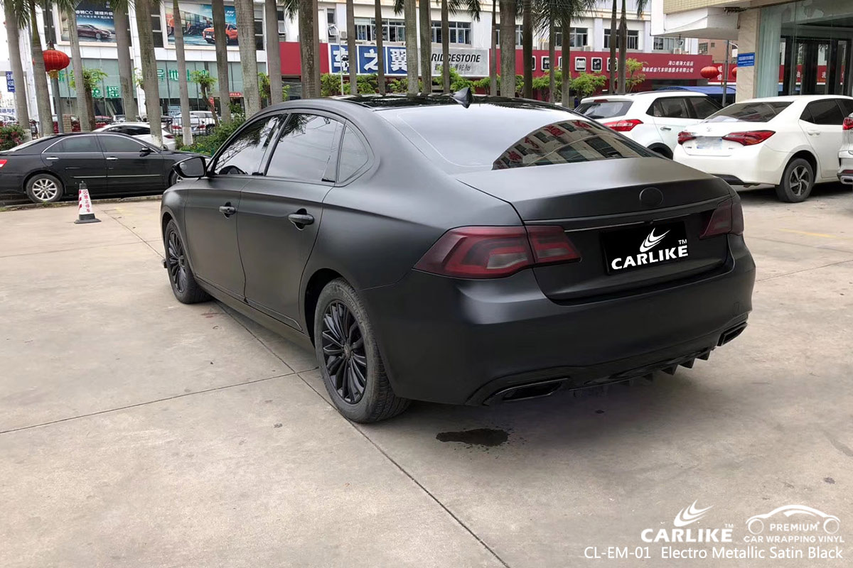CL-EM-01 electro metallic satin black car wrap vinyl for FORD