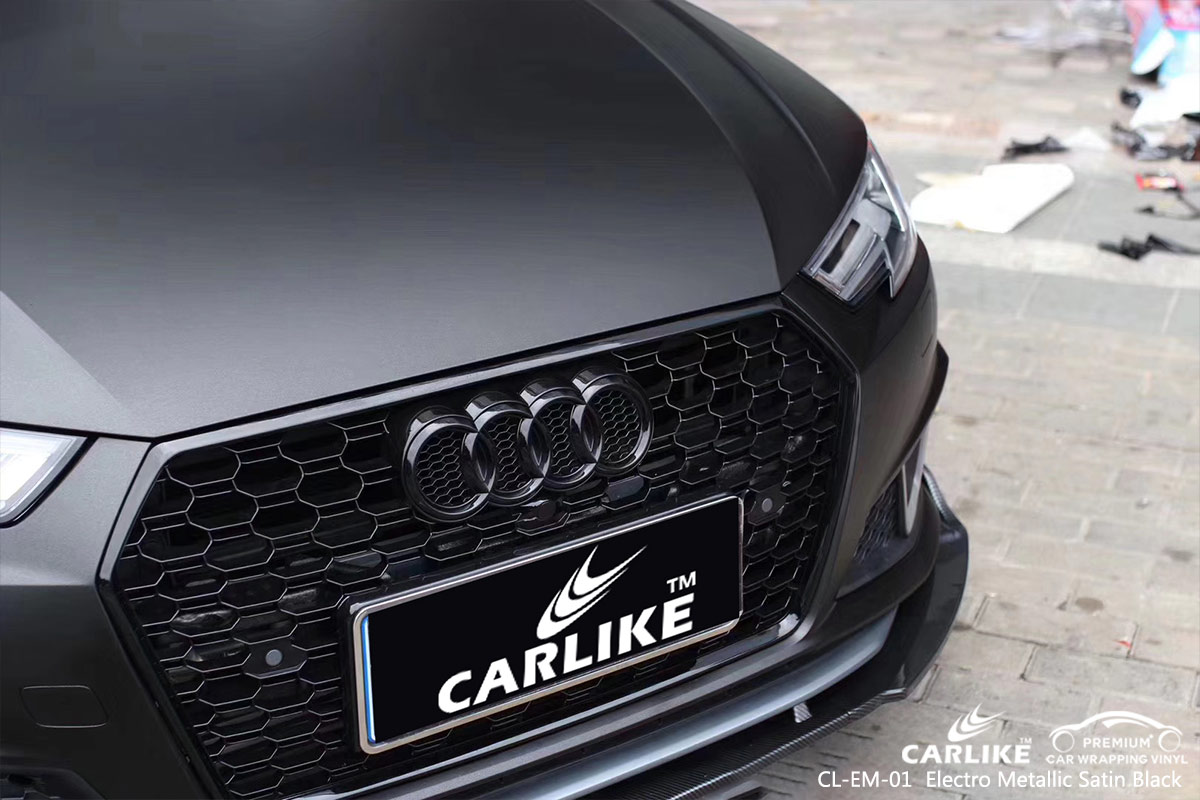 CL-EM-01 electro metallic satin black car wrap vinyl for AUDI