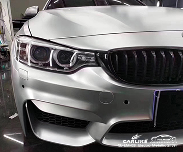 CL-EM-03 التفاف السيارة الفينيل لامع فضي لامع لسيارات BMW العراق