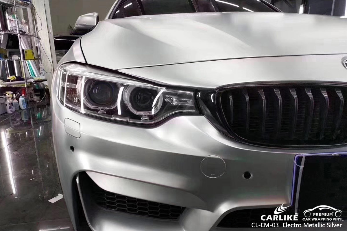 CL-EM-03 electro metallic silver car wrap vinyl for BMW