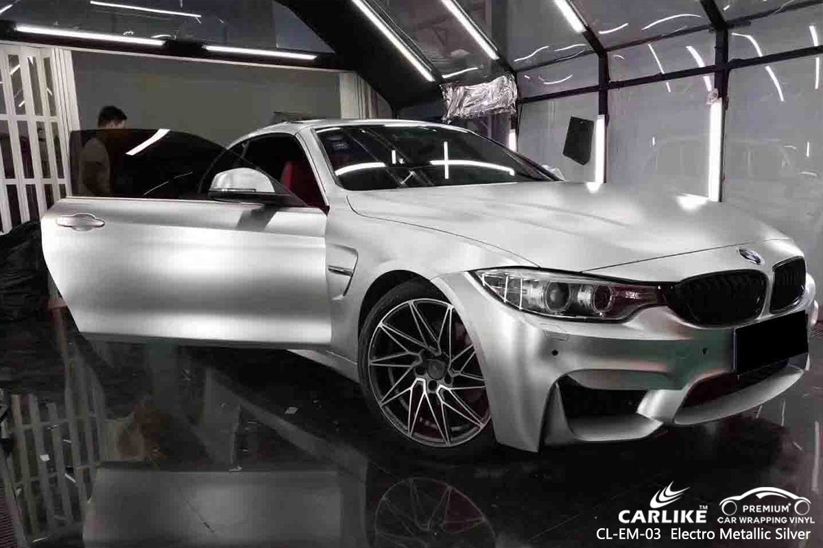 CL-EM-03 electro metallic silver car wrap vinyl for BMW