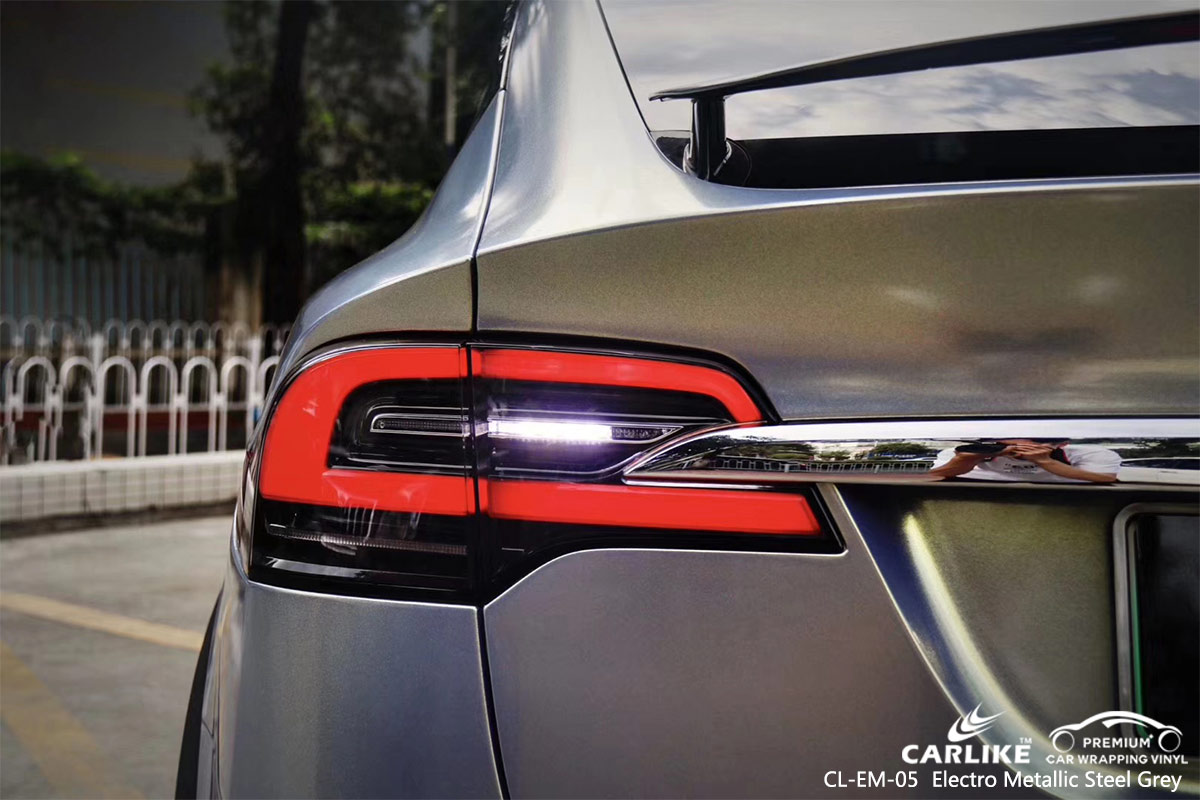 CL-EM-05 ELECTRO METALLIC STEEL GREY CAR WRAP VINYL for CADILLAC