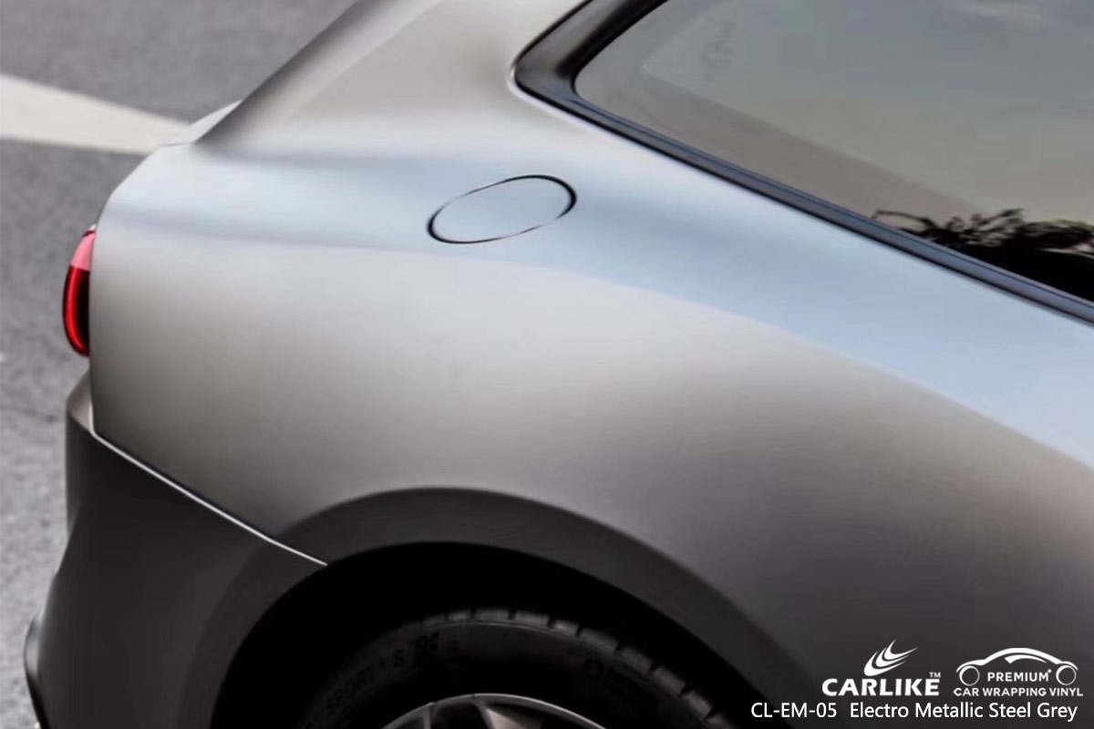 CL-EM-05 electro metallic steel grey car wrap vinyl for FERRARI