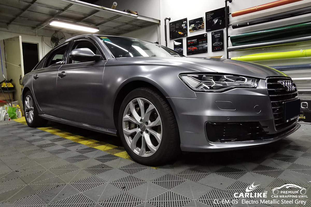 CL-EM-05 electro metallic steel grey car wrap vinyl for AUDI