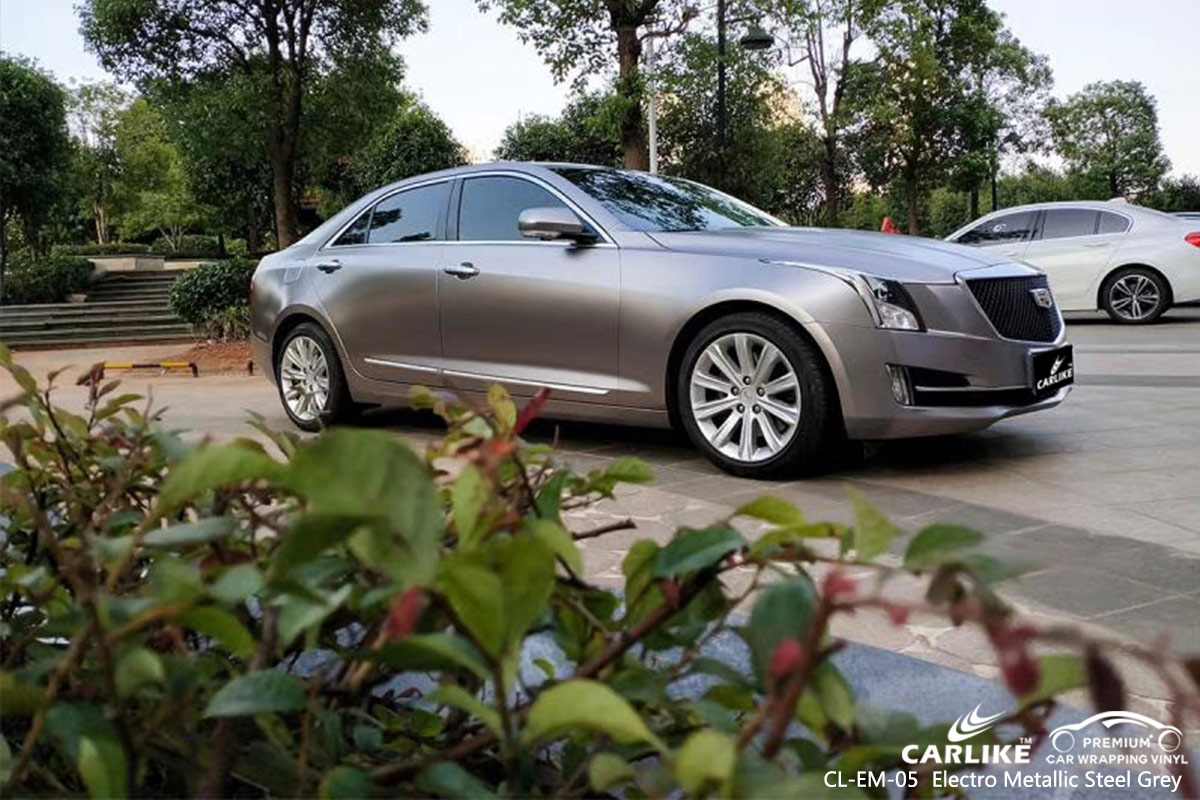 CL-EM-05 ELECTRO METALLIC STEEL GREY CAR WRAP VINYL for CADILLAC