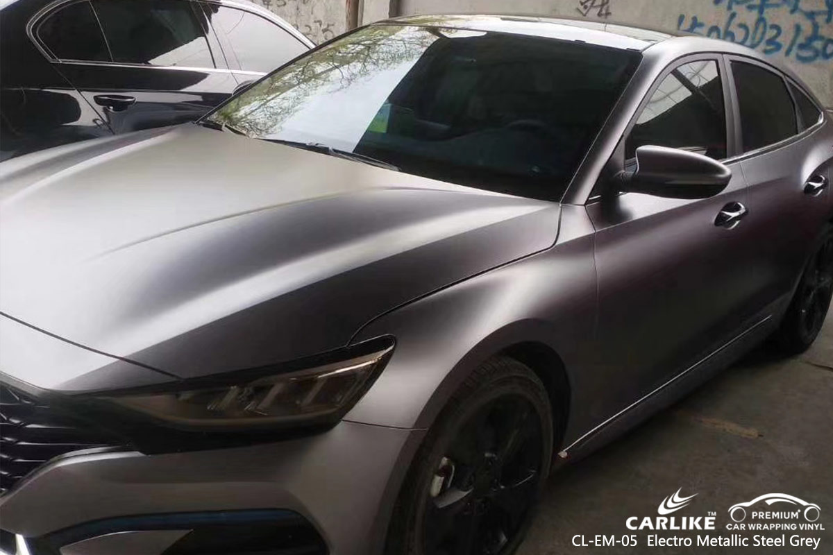 CLEM05 electro metallic steel grey car wrap vinyl Belgium SINO VINYL
