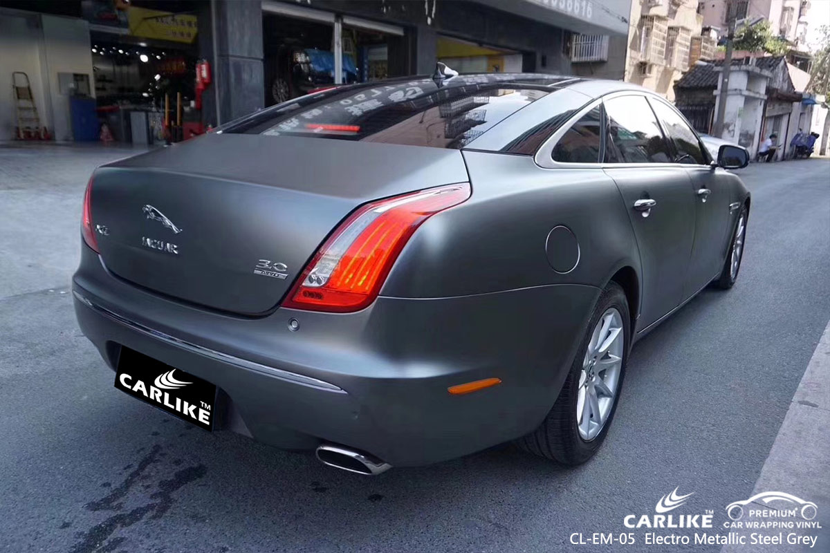 CLEM05 electro metallic steel grey auto car vinyl wrap for JAGUAR