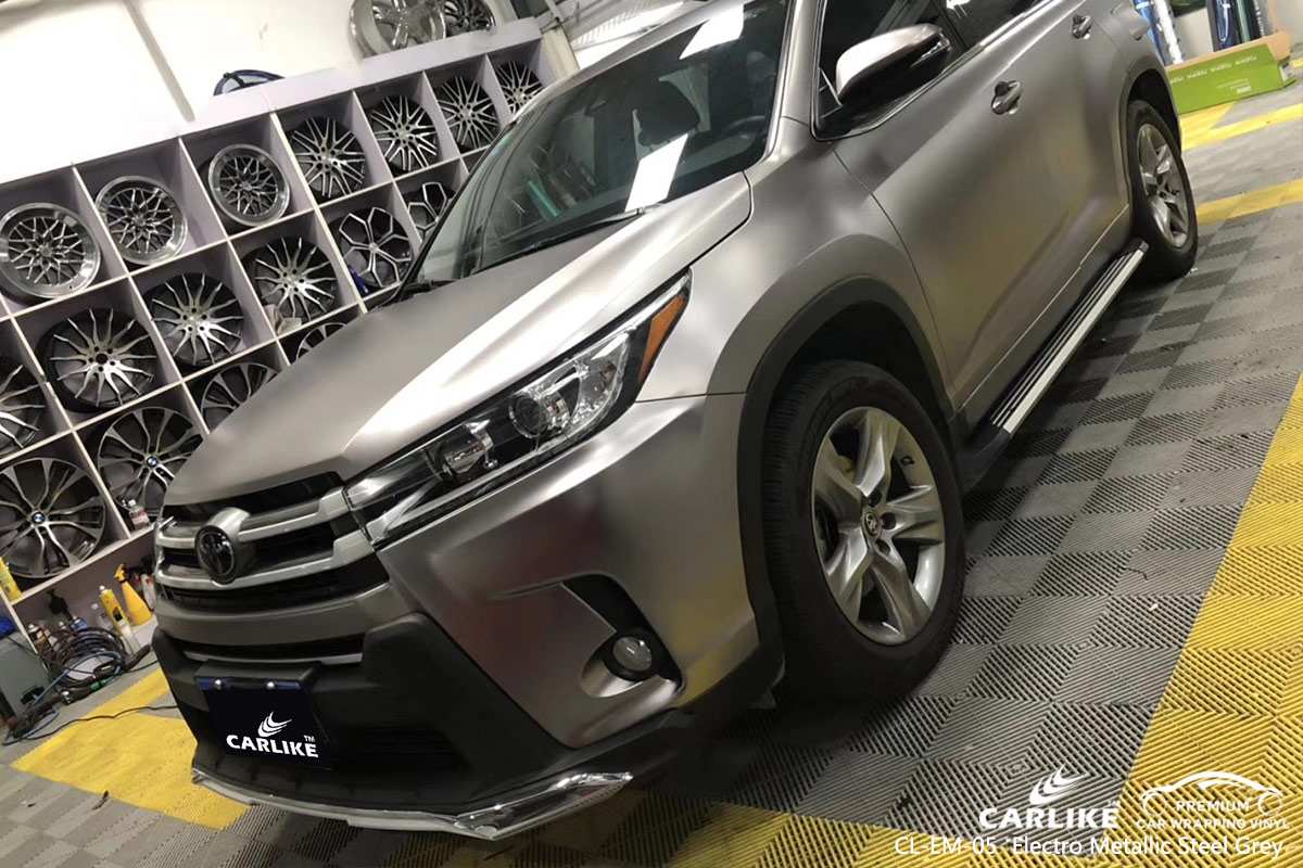 CL-EM-05 electro metallic steel grey car wrap vinyl for TOYOTA