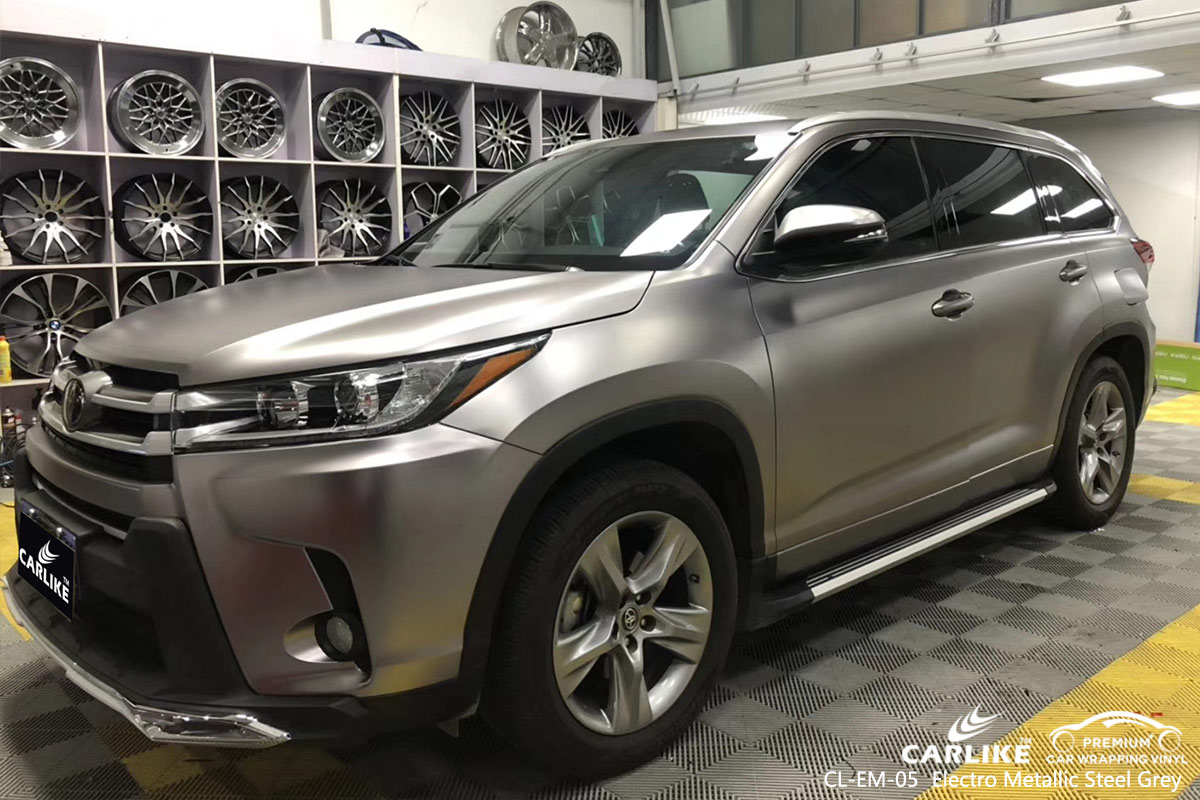 CL-EM-05 electro metallic steel grey car wrap vinyl for TOYOTA