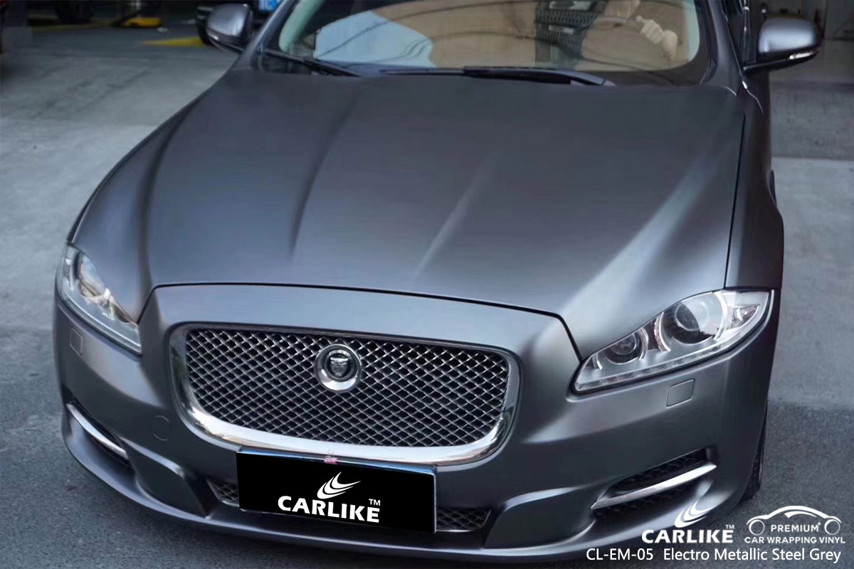 CLEM05 electro metallic steel grey auto car vinyl wrap for JAGUAR