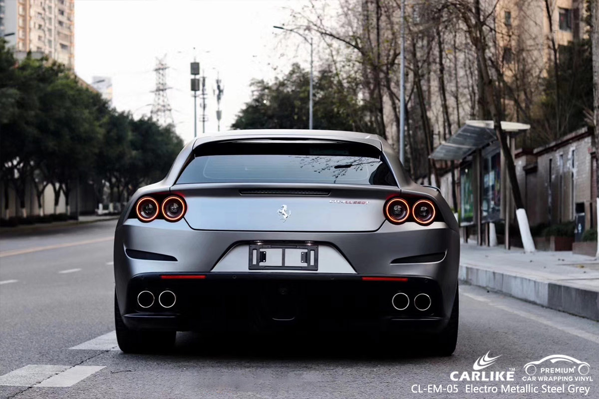 CL-EM-05 electro metallic steel grey car wrap vinyl for FERRARI