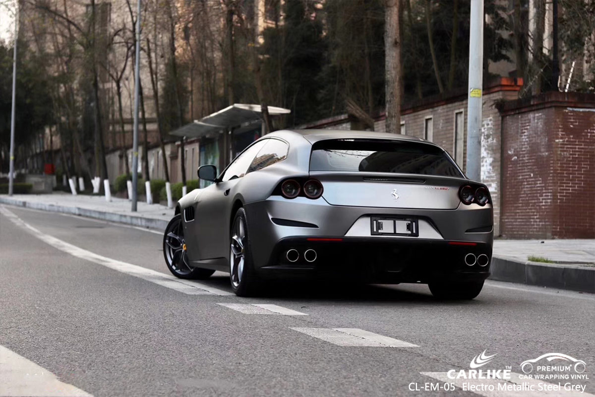 CL-EM-05 electro metallic steel grey car wrap vinyl for FERRARI