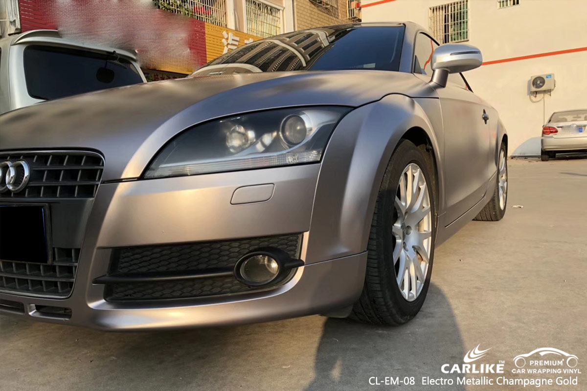 CL-EM-08 electro metallic champagne gold car wrap vinyl for AUDI