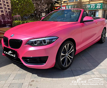 CL-EM-10 electro metallic pink boat vehicle wrapping vinyl for  BMW