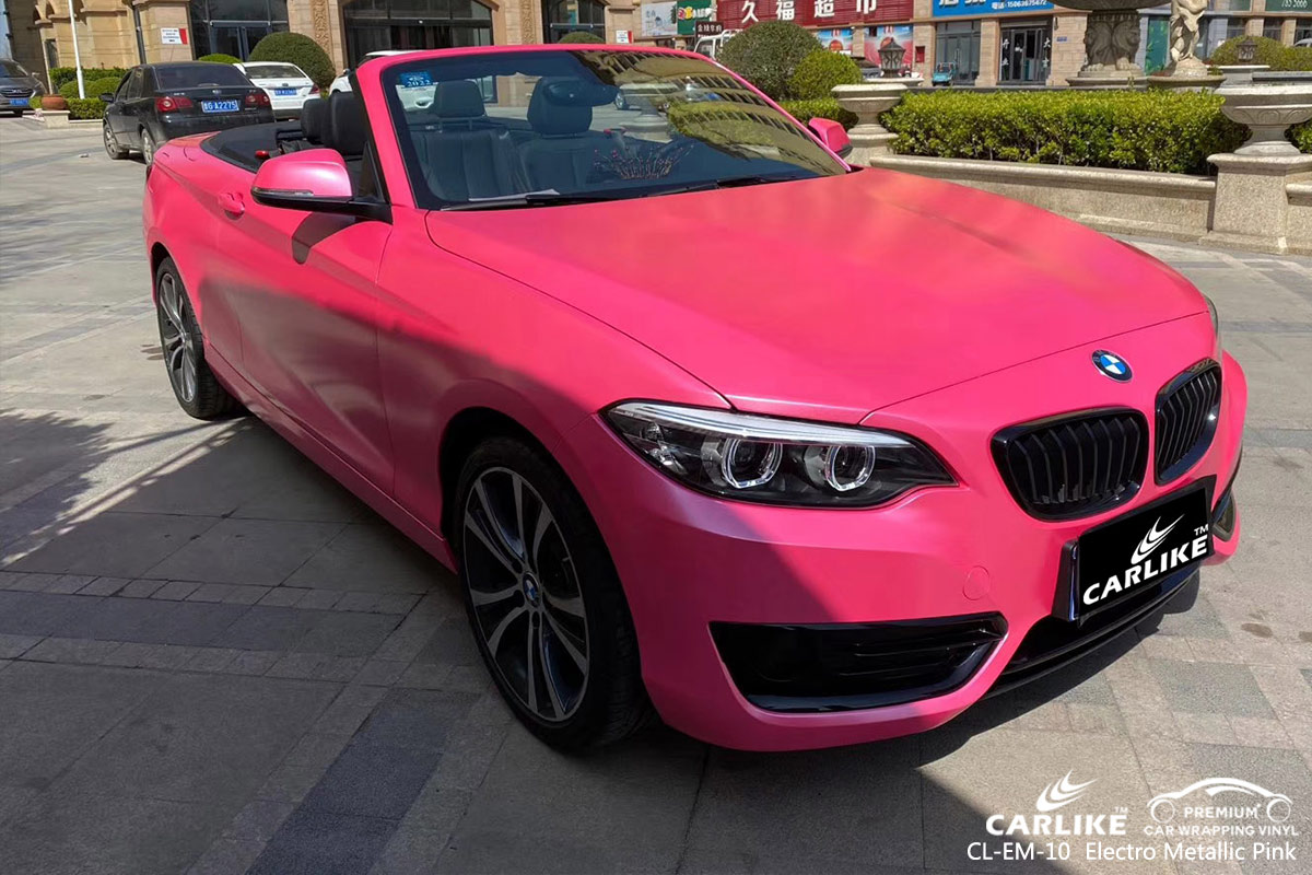 CL-EM-10 electro metallic pink car wrap vinyl for  BMW