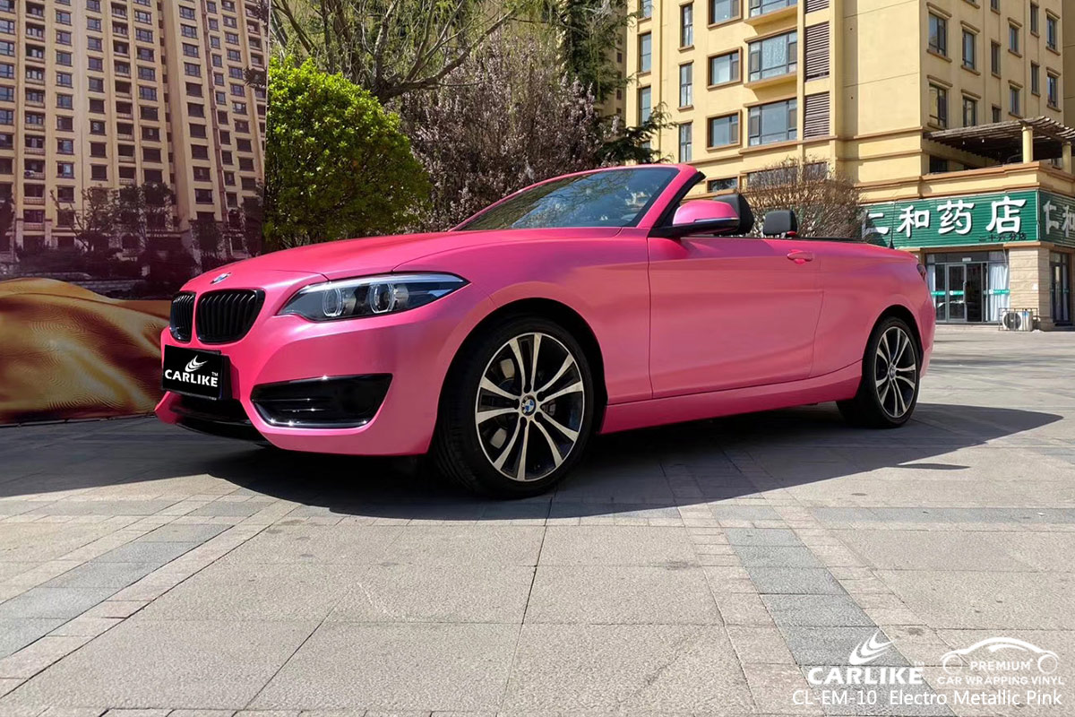 CL-EM-10 electro metallic pink car wrap vinyl for  BMW