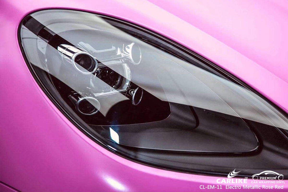 CL-EM-11 ELECTRO METALLIC ROSE RED CAR WRAP VINYL for PORSCHE