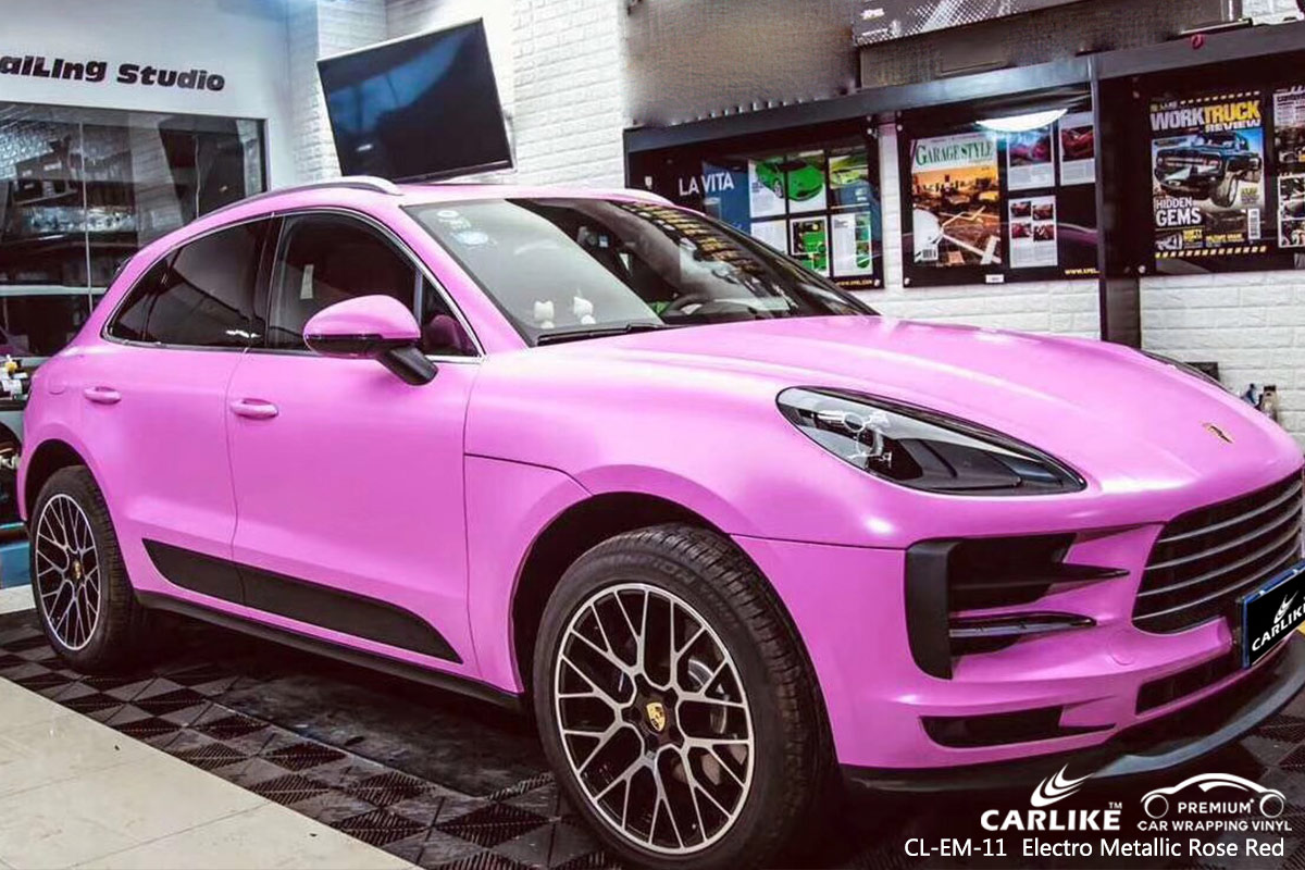 CL-EM-11 ELECTRO METALLIC ROSE RED CAR WRAP VINYL for PORSCHE