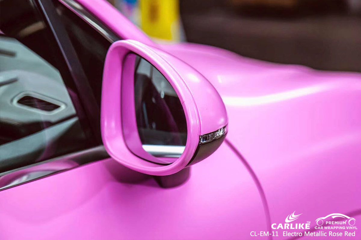 CL-EM-11 ELECTRO METALLIC ROSE RED CAR WRAP VINYL for PORSCHE