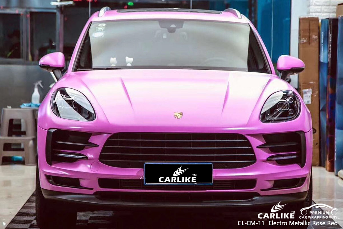 CL-EM-11 ELECTRO METALLIC ROSE RED CAR WRAP VINYL for PORSCHE