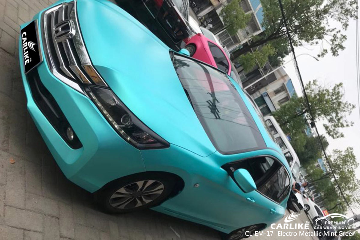 CLEM17 electro metallic mint green car wrapping for HONDA SINO VINYL