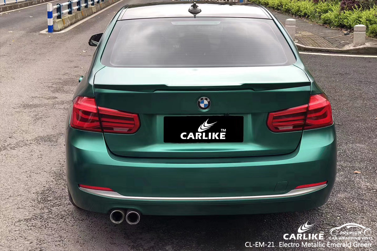 CL-EM-21 electro metallic emerald green vinyl matte car wrap for BMW