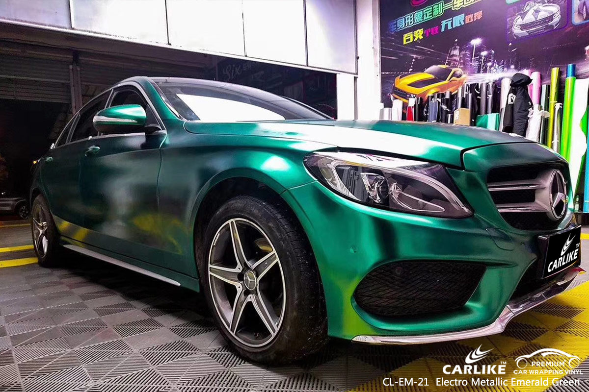 CL-EM-21 electro metallic emerald green car wrap vinyl for MERCEDES-BENZ