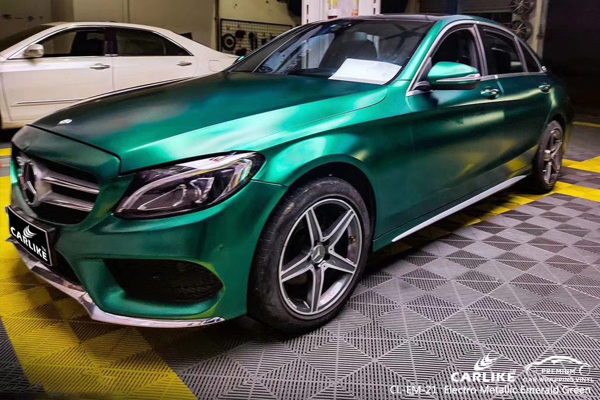 CL-EM-21 electro metallic emerald green car wrap vinyl for MERCEDES-BENZ