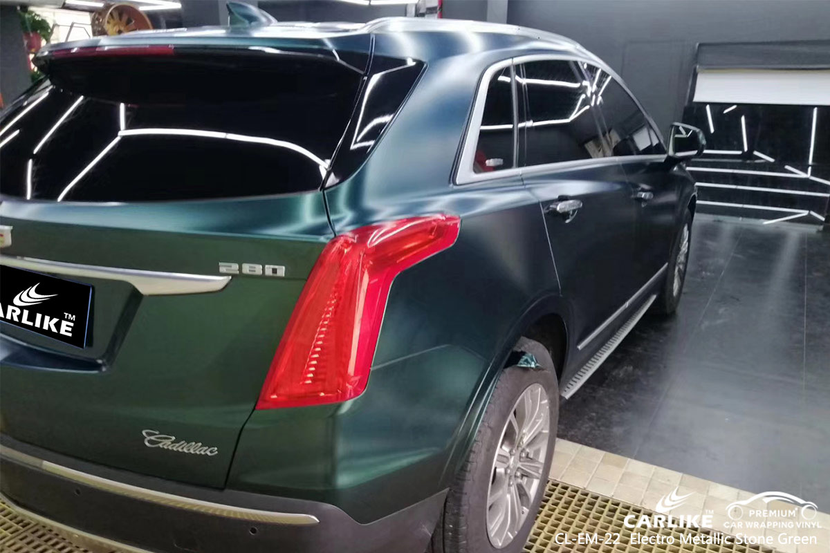 CL-EM-22 electro metallic stone green car wrap vinyl for CADILLAC