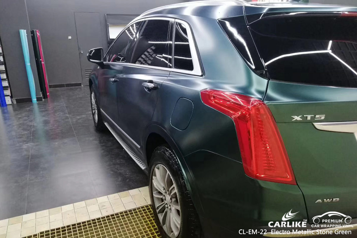 CL-EM-22 electro metallic stone green car wrap vinyl for CADILLAC