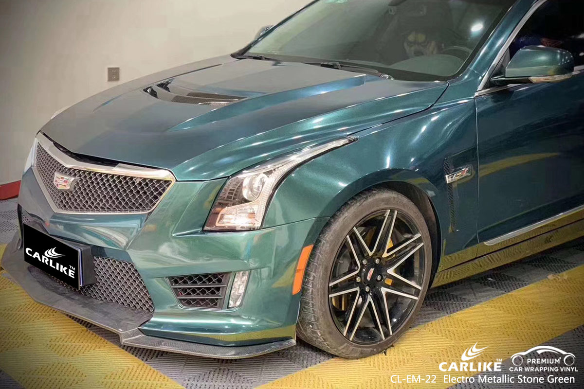 CL-EM-22 electro metallic stone green car wrap vinyl for CADILLAC