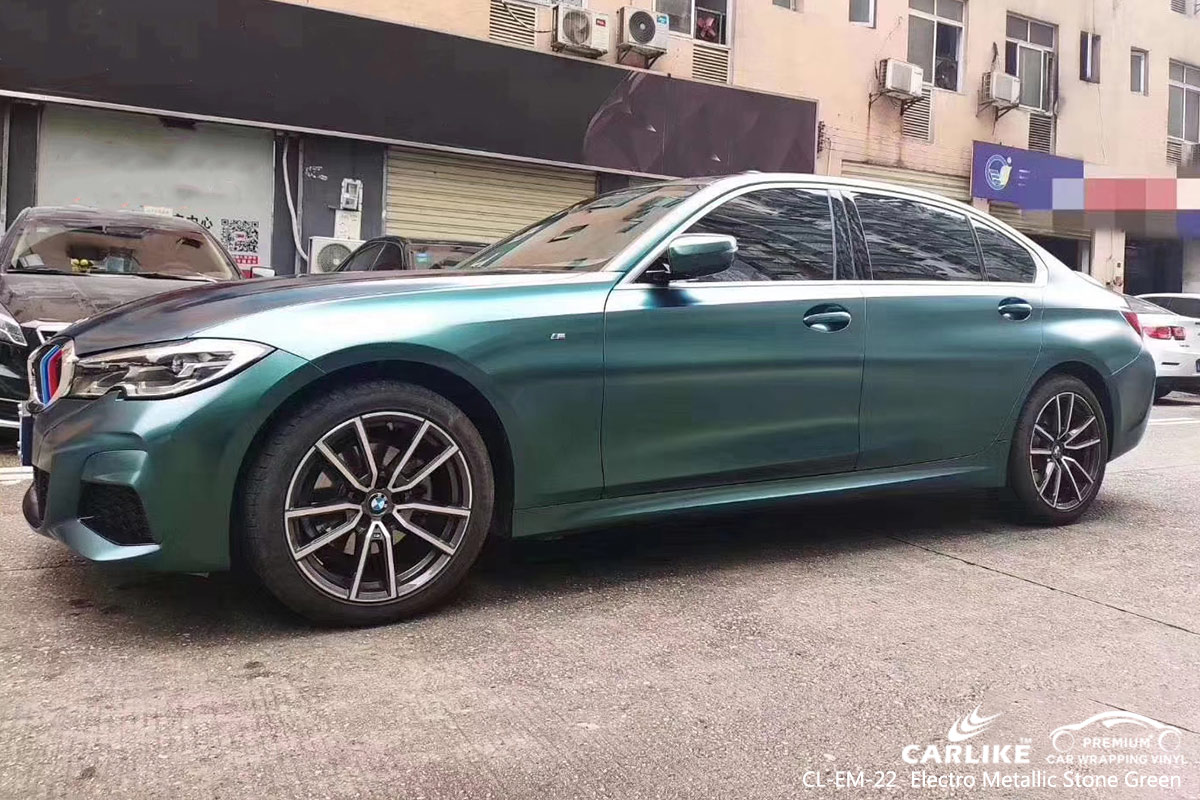 CL-EM-22 electro metallic stone green car wrap vinyl for BMW