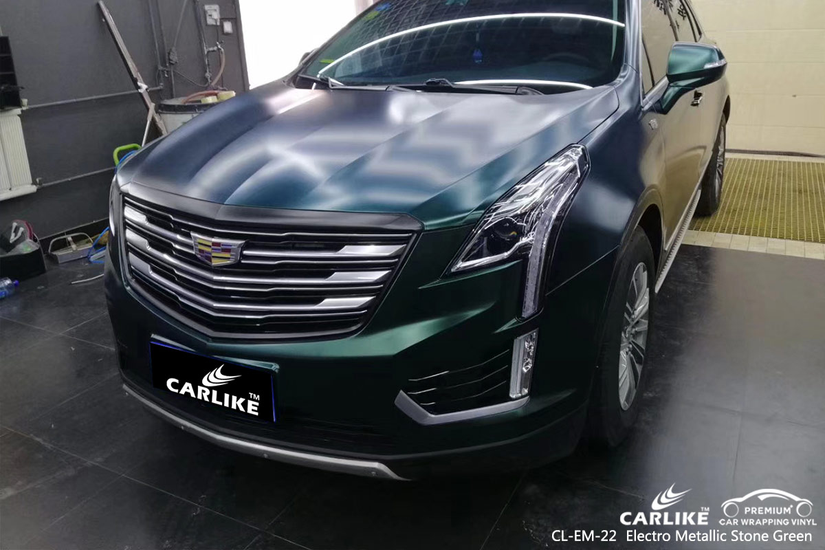 CL-EM-22 electro metallic stone green car wrap vinyl for CADILLAC