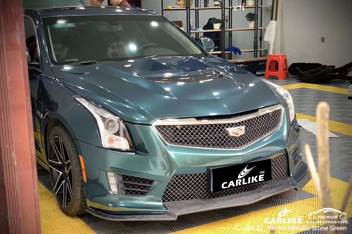 CL-EM-22 electro metallic stone green car wrap vinyl for CADILLAC