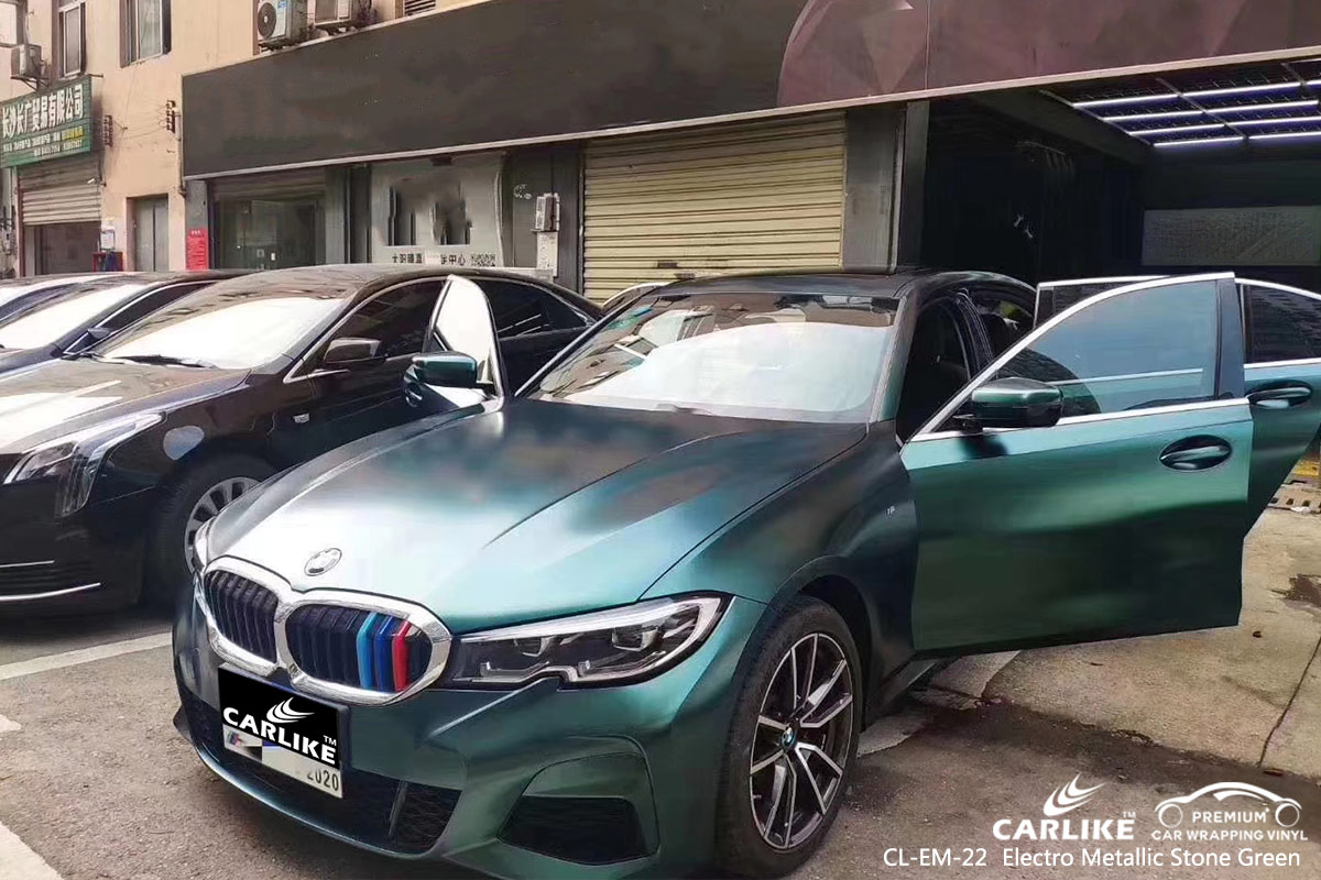 CL-EM-22 electro metallic stone green car wrap vinyl for BMW