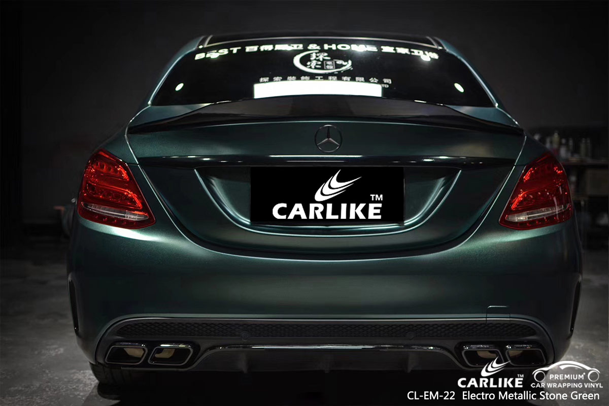 CLEM22 electro metallic stone green car foil wrap vinyl for MERCEDES