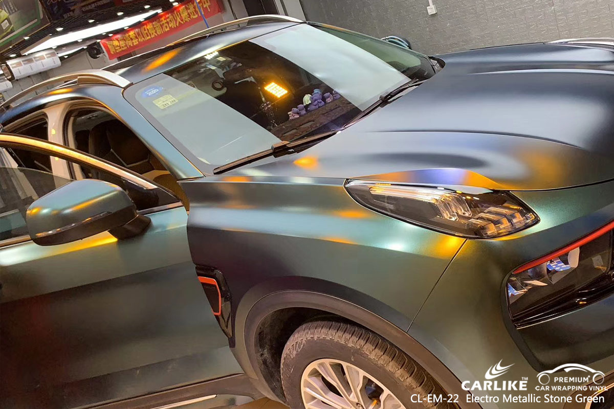 CL-EM-22 electro metallic stone green car wrap vinyl for LYNK&CO