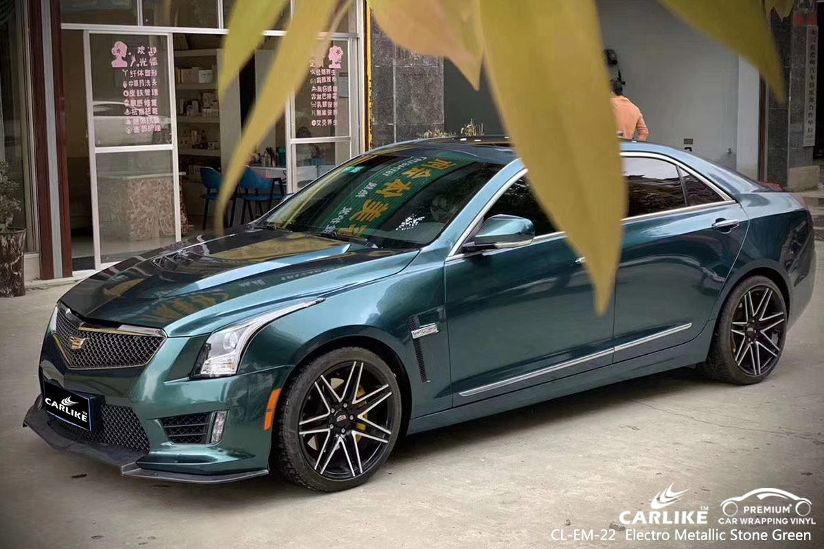 CL-EM-22 electro metallic stone green car wrap vinyl for CADILLAC