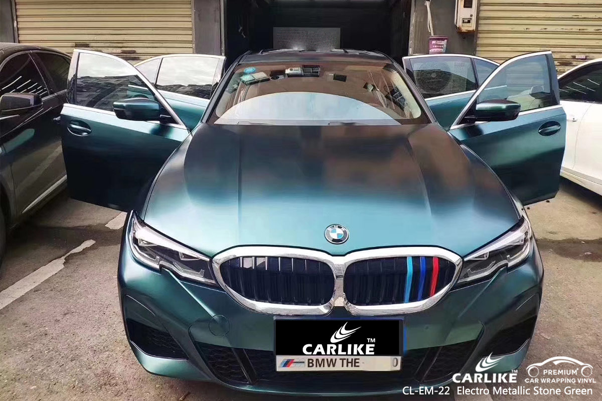 CL-EM-22 electro metallic stone green car wrap vinyl for BMW