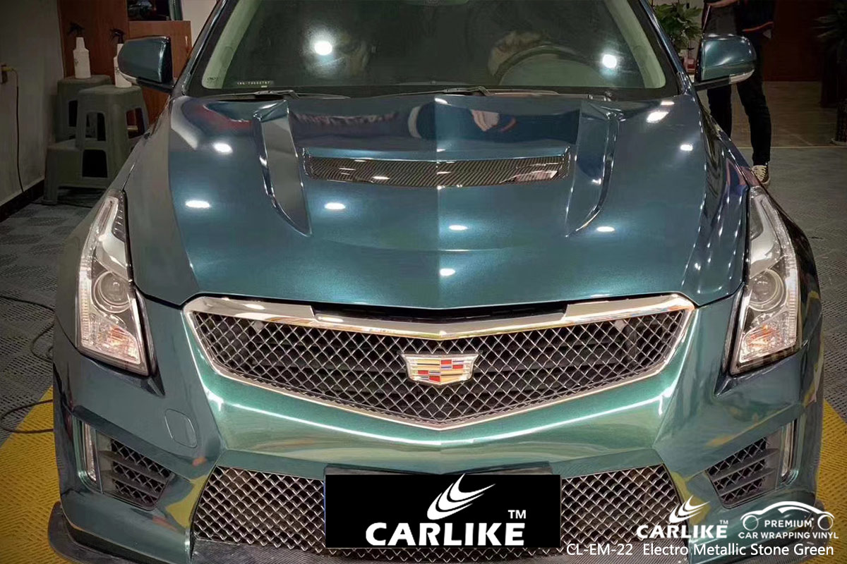 CL-EM-22 electro metallic stone green car wrap vinyl for CADILLAC