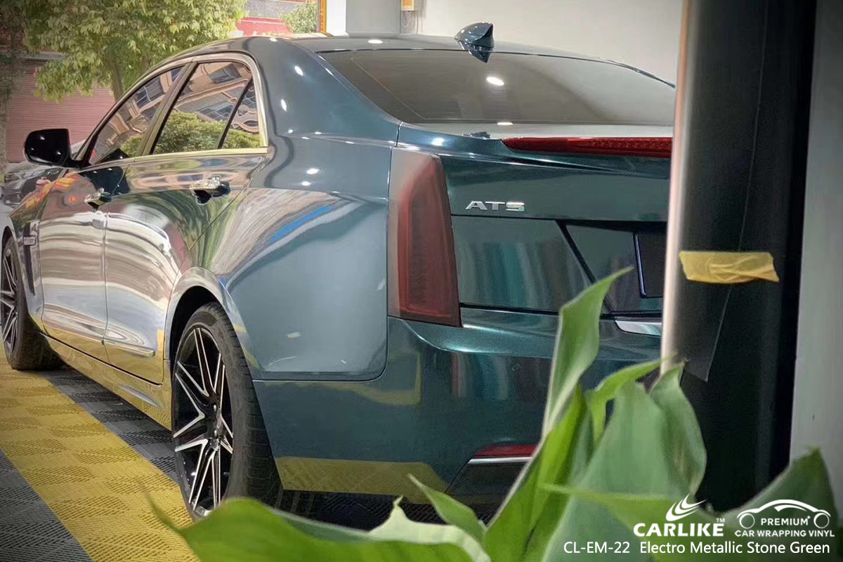 CL-EM-22 electro metallic stone green car wrap vinyl for CADILLAC