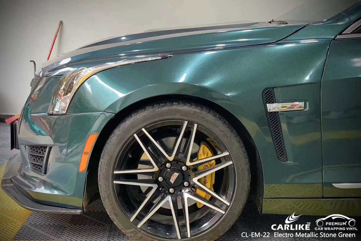 CL-EM-22 electro metallic stone green car wrap vinyl for CADILLAC