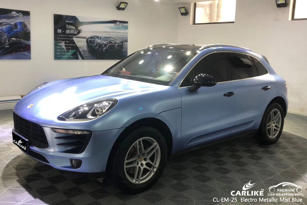 CL-EM-25 electro metallic mist blue car wrap vinyl for PORSCHE