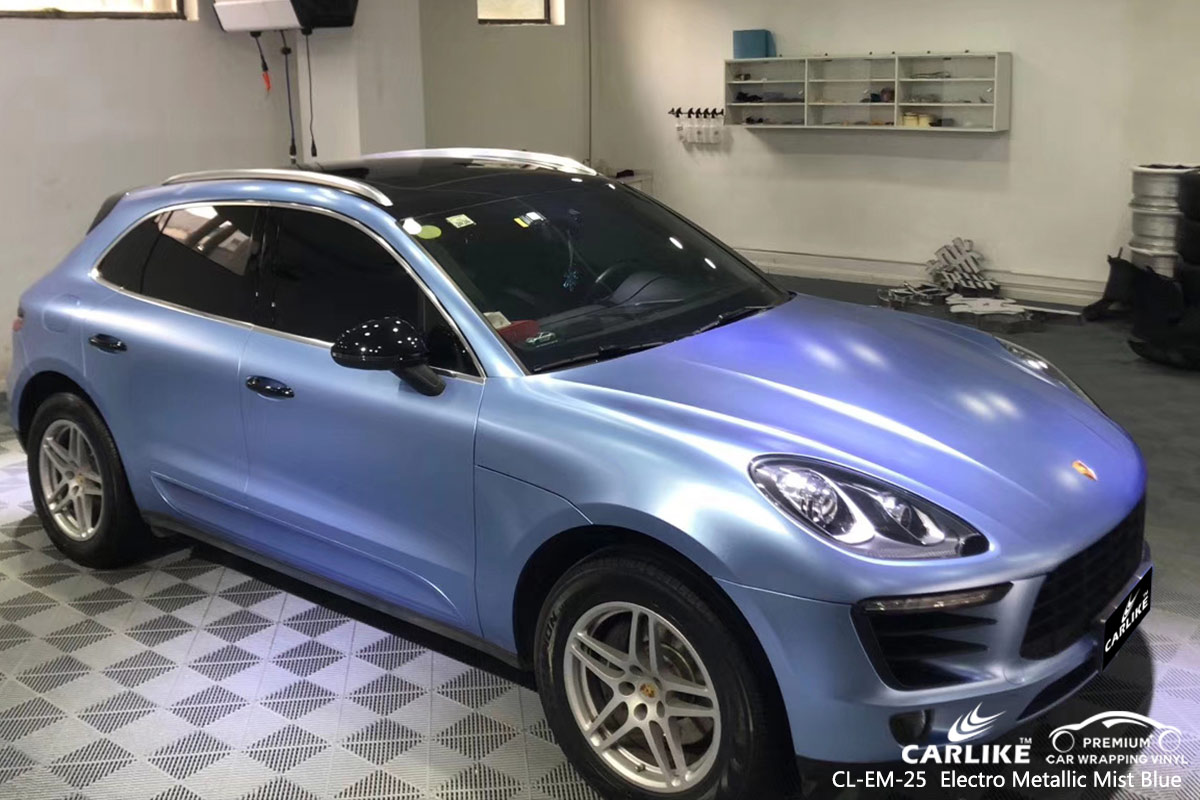 CL-EM-25 electro metallic mist blue car wrap vinyl for PORSCHE