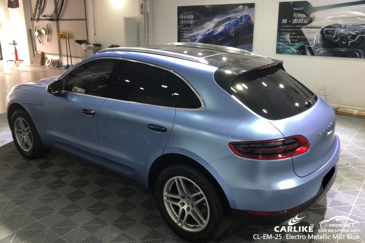 CL-EM-25 electro metallic mist blue car wrap vinyl for PORSCHE