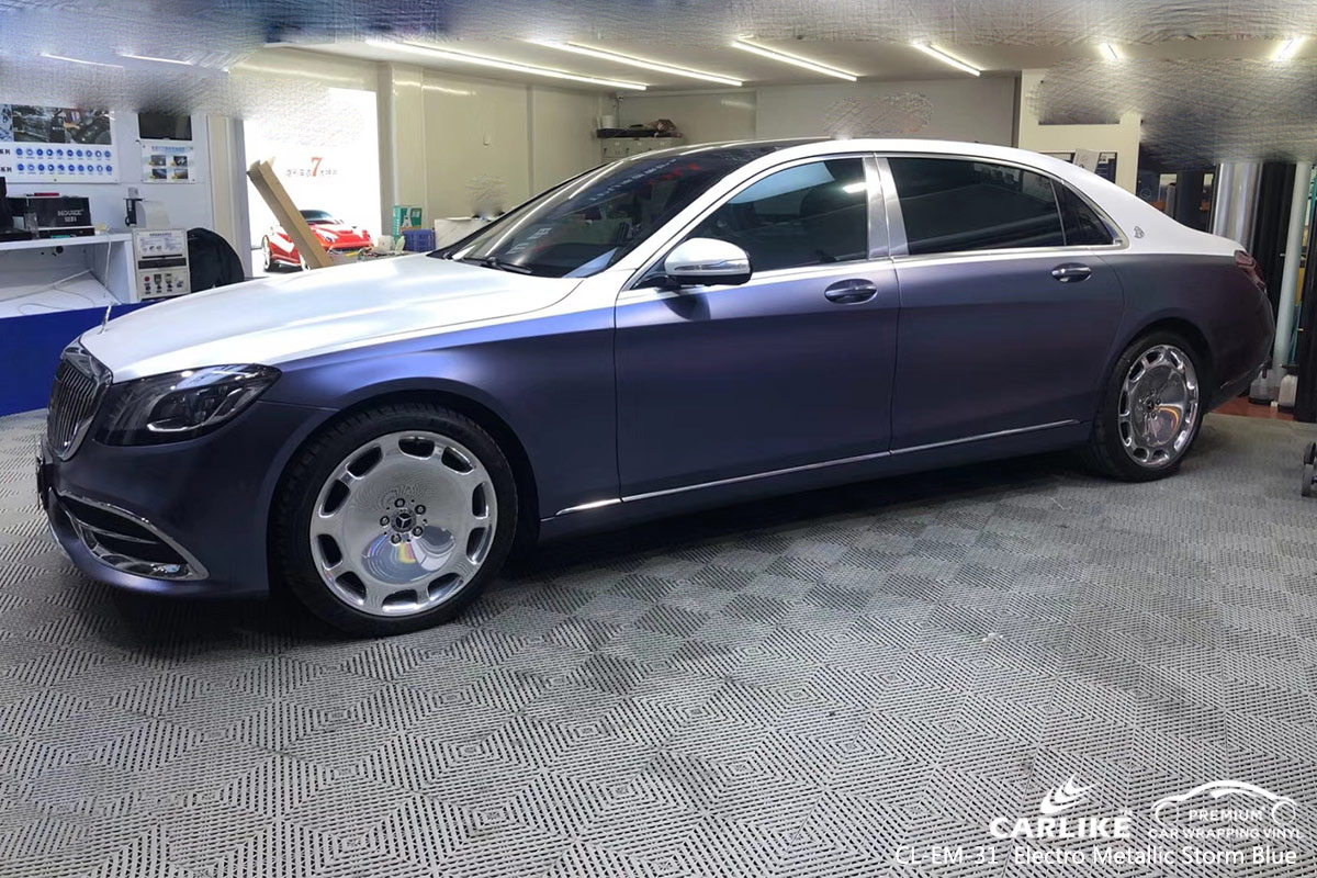 CL-EM-31 electro metallic storm blue car wrap vinyl for MAYBACH