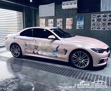 CL-EM-33 ورقة لاصقة للمركبات الكرز المعدنية باللون الوردي لسيارات BMW تايلاند