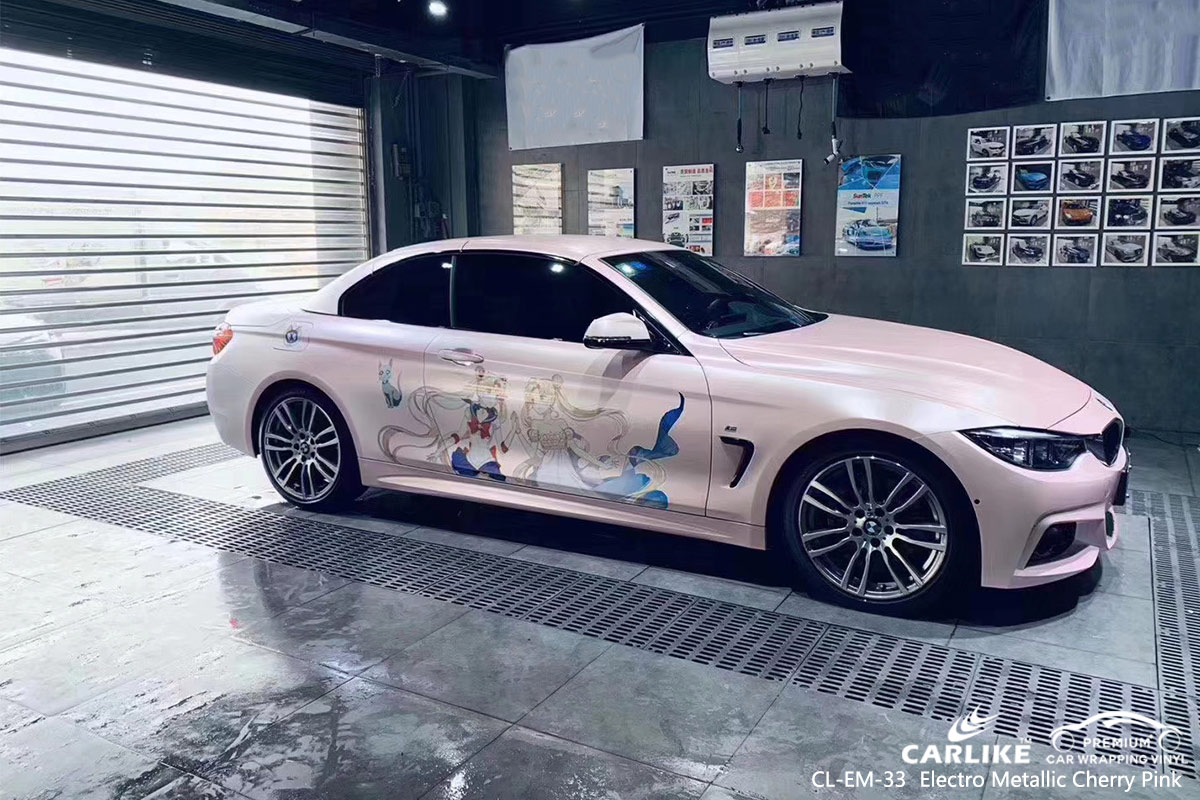 CL-EM-33 electro metallic cherry pink car wrap vinyl for BMW