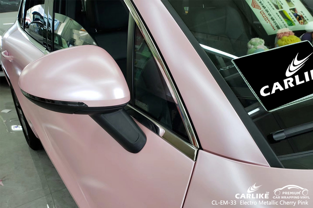 CL-EM-33 electro metallic cherry pink car wrap vinyl for PORSCHE